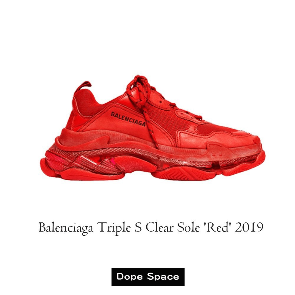 triple s clear sole red