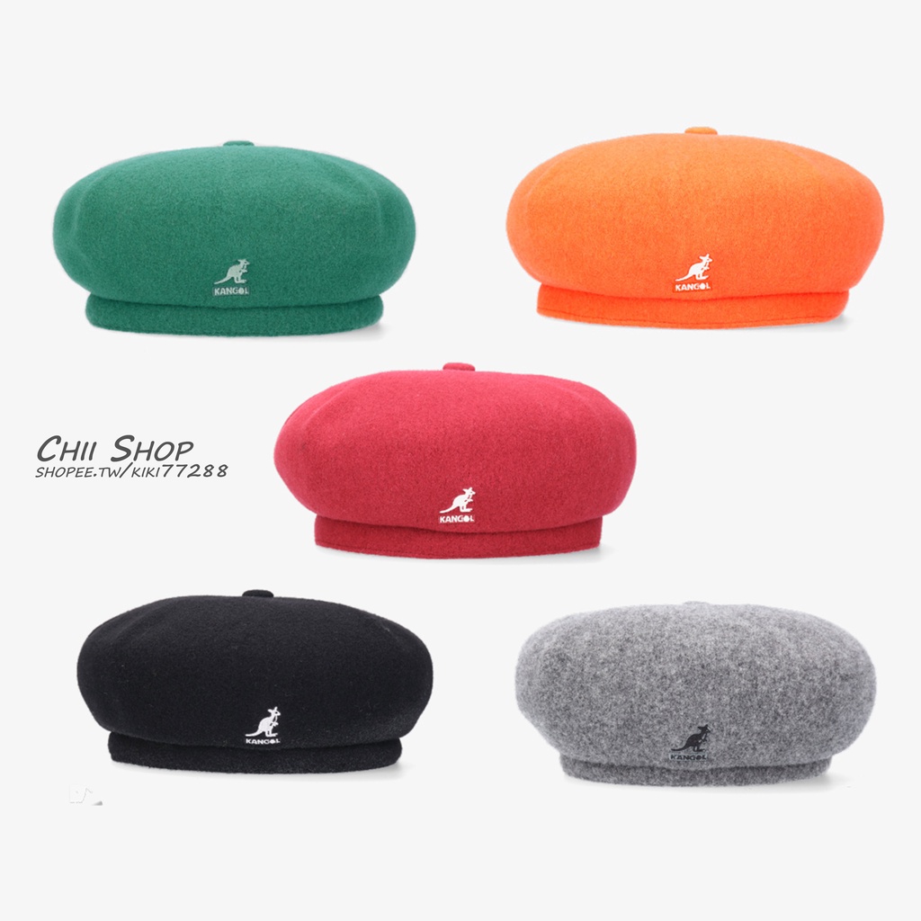 【CHII】零碼 日本 KANGOL Wool Jax Beret 羊毛 貝雷帽 黑色 灰色 橘色 紅色 綠色