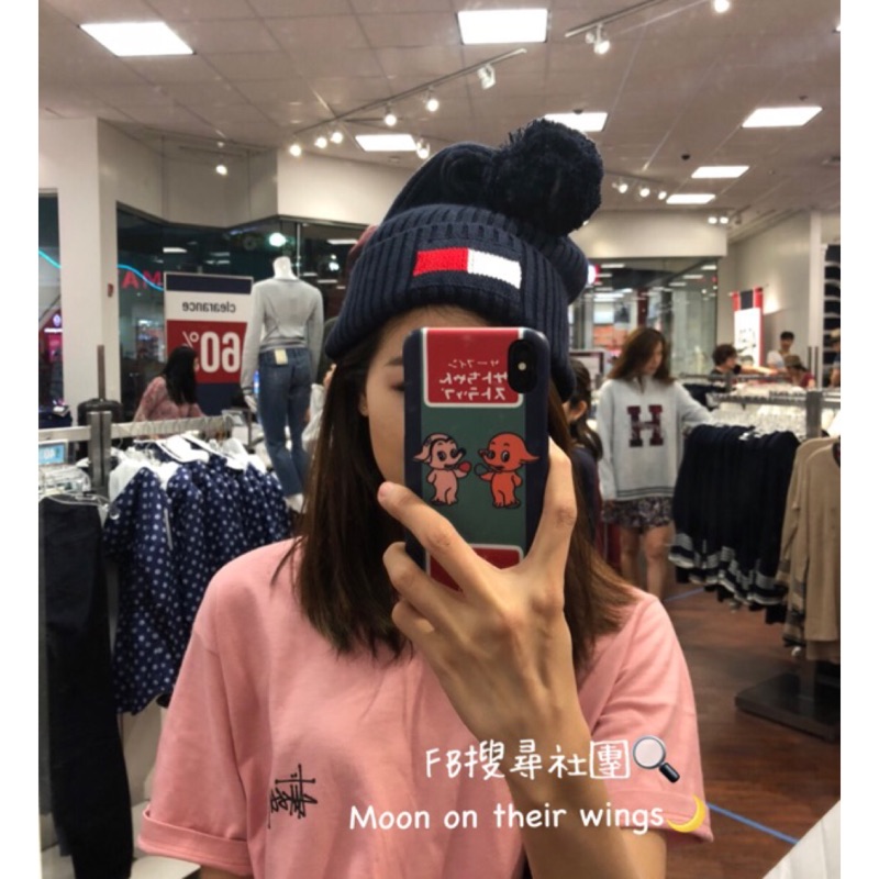 美國代購 關島代購 現貨 Tommy Hilfiger CK 購物袋 大毛球 logo 黑 灰 毛帽 旅行袋 針織 圍巾