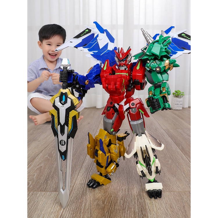 正版鋼鐵飛龍奧特曼合體變形恐龍玩具暴龍金剛機器人男孩子兒童 變形金剛 機器人 合金 機器人模型  合金汽車 模型