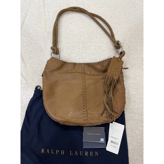 (正品) 百貨購入 Polo Ralph Lauren 專櫃真皮羊皮咖啡側背包 斜背包
