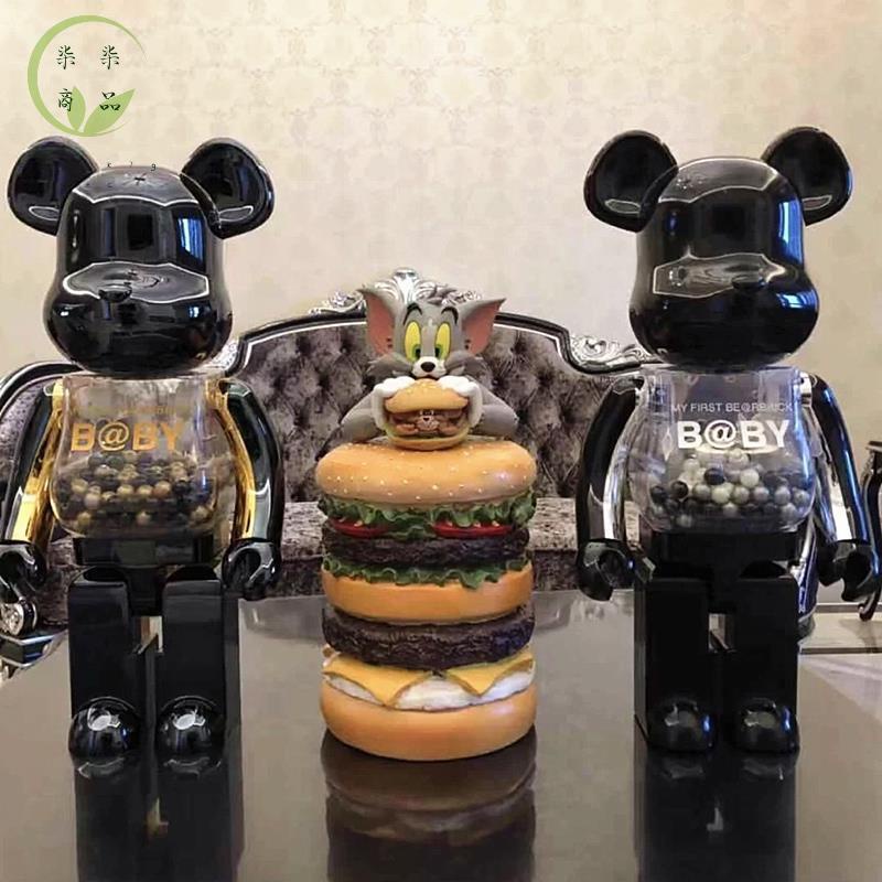 Bearbrick400 暴力熊積木熊上海限定白千秋伊勢丹限定黑銀千秋禮物潮人玩具庫柏力克熊客廳裝飾擺件柒柒商品 蝦皮購物