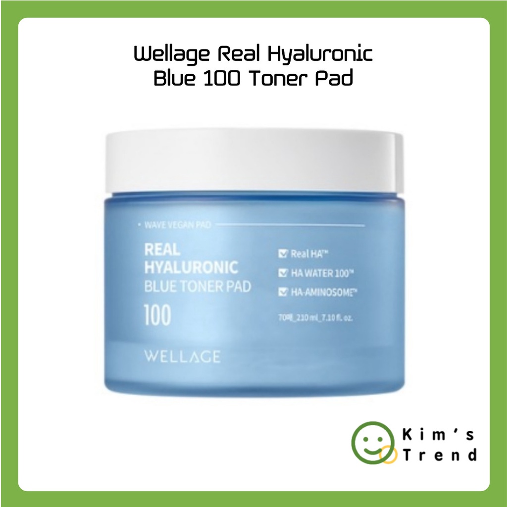[Wellage] 真正的透明質酸藍 100 爽膚水墊 (210ml) 面部爽膚水韓國護膚品 Kbeauty