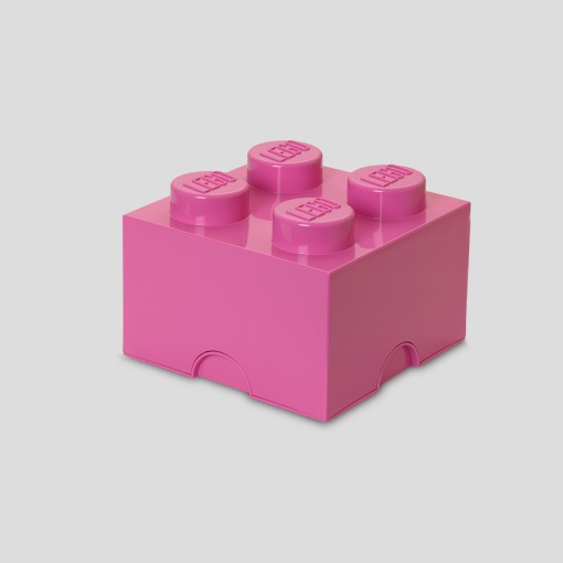 丹麥LEGO 放大版樂高收納箱4凸 (桃紅)