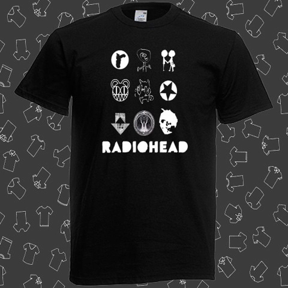 两件包邮radiohead壁紙徽標另類搖滾樂隊男士黑色t卹 蝦皮購物