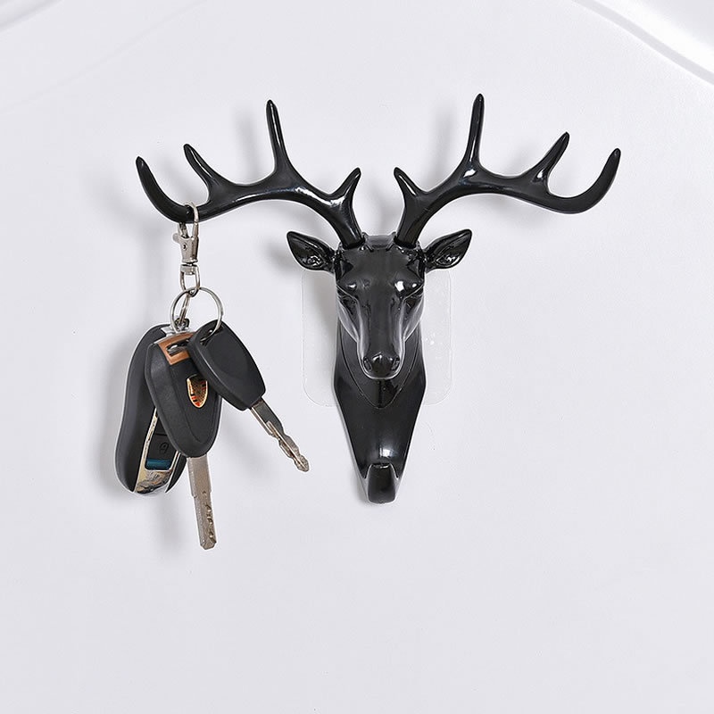 立體鹿角美式牆面裝飾掛鉤創意個性鹿頭牆壁掛勾無痕鑰匙壁掛鉤
