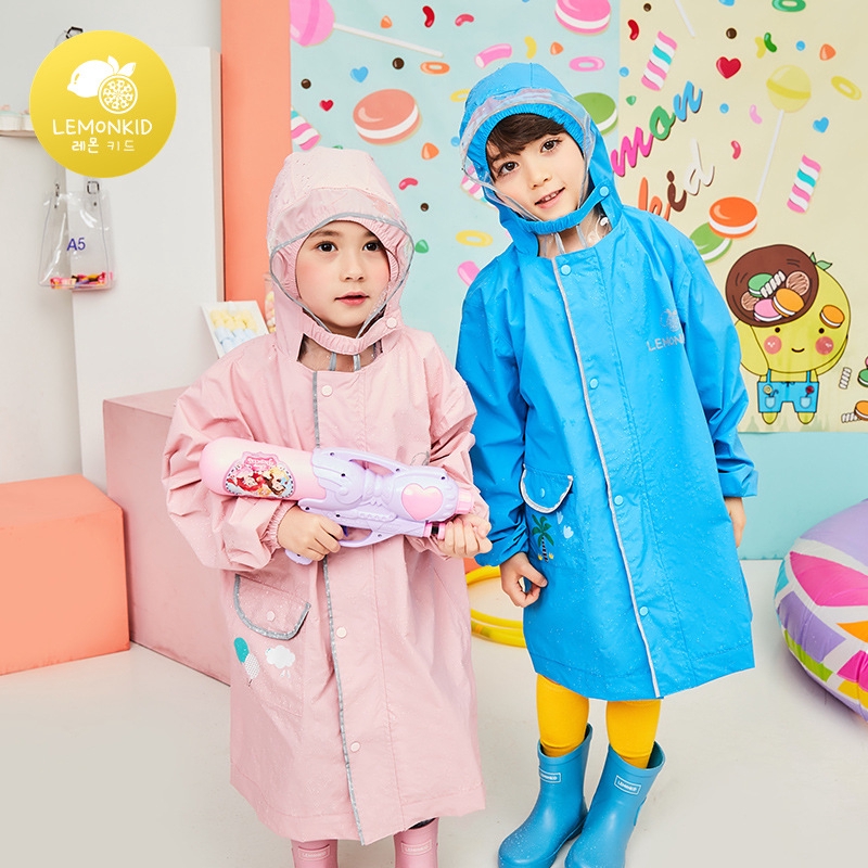 「斷碼清倉」Lemonkid新款兒童雨衣塔絲絨韓國雨衣帶書包位雨披兒童雨具
