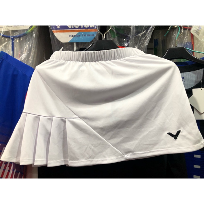 (羽球世家) XL 勝利 褲裙 K-91302 白 百摺裙 高彈性伸縮 梭織 羽球褲裙 VICTOR 網球褲裙