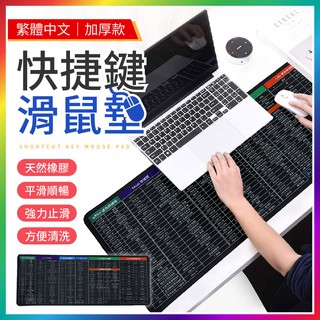 『加厚款！快捷鍵圖案』繁體快捷鍵滑鼠墊 快捷鍵滑鼠墊 辦公室軟墊 體快速鍵 美工美圖 鍵盤墊 滑鼠墊 桌墊