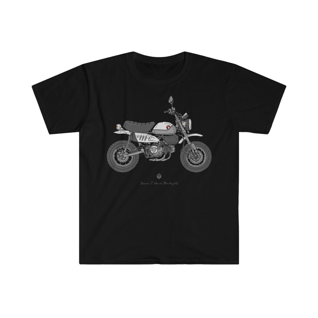 Nf2gd256ew 經典純棉 Honda Monkey 125 摩托車:灰色版男士 T 恤 RYN126DGE1951