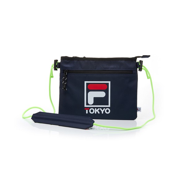 Kazima FILA 小包 小側背包 小方包 隨身包 藍色 深藍 斜背 Tokyo 東京 日本設計 螢光綠