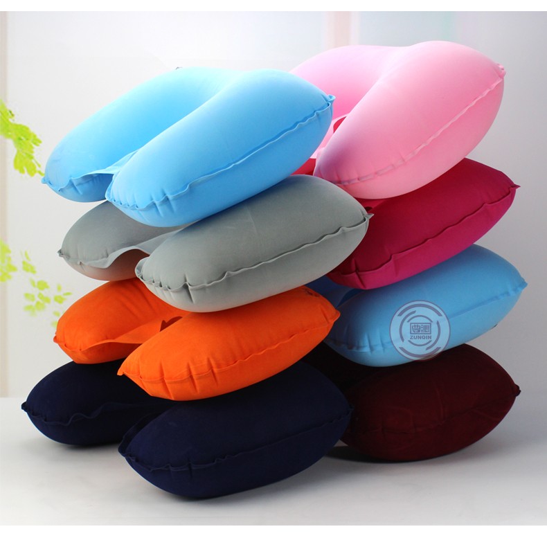 旅遊寶U型枕頭優質充氣枕旅行枕健康頸椎枕出差護頸枕加厚植絨