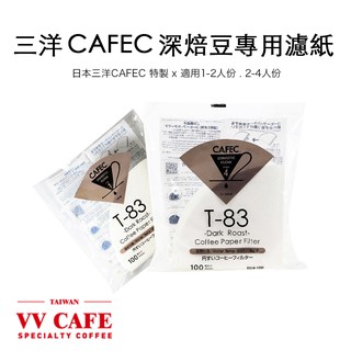 三洋CAFEC NEW 深焙豆 專用錐形濾紙 適用1-2人份/2-4人份《vvcafe》