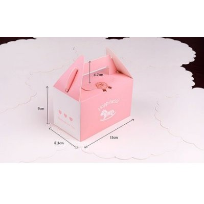 粉色木馬手提盒 15X8.3X9cm婚禮小物包裝盒1入18元喜糖 蛋糕 布丁 杯子蛋糕 彌月餐盒, 餅乾盒~