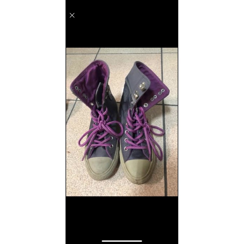 紫色converse all star 高筒帆布鞋22cm