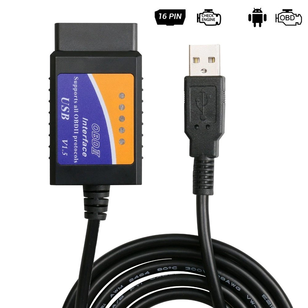 Elm327 USB V1.5 obd2 汽車診斷接口掃描儀 ELM 327 V 1.5 OBDII 診斷工具 ELM-