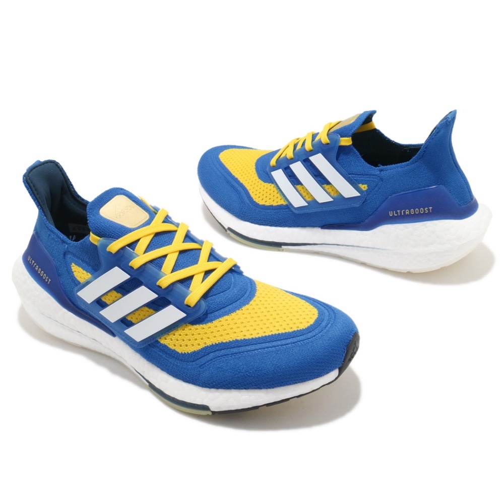 Adidas ULTRABOOST 21 男鞋 跑鞋 藍黃白 FZ1926