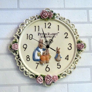 [HOME]Petter Rabbit 彼得兔玫瑰刻花掛鐘、時鐘 比得兔