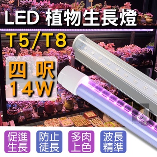 【四方圓照明工廠】LED T5/T8植物燈 4呎 全光譜/紅多/藍多 T5層板型 T8防水燈管型 水族燈 LED日光燈管