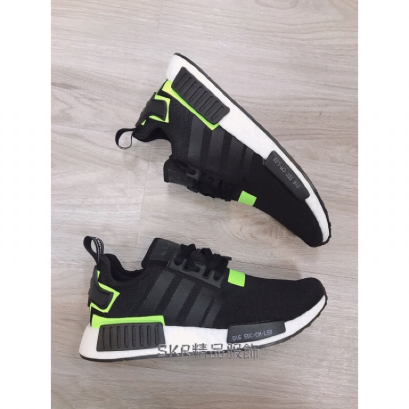 ［SKR精品服飾］Adidas NMD R1黑色配螢光綠 (BD7751)