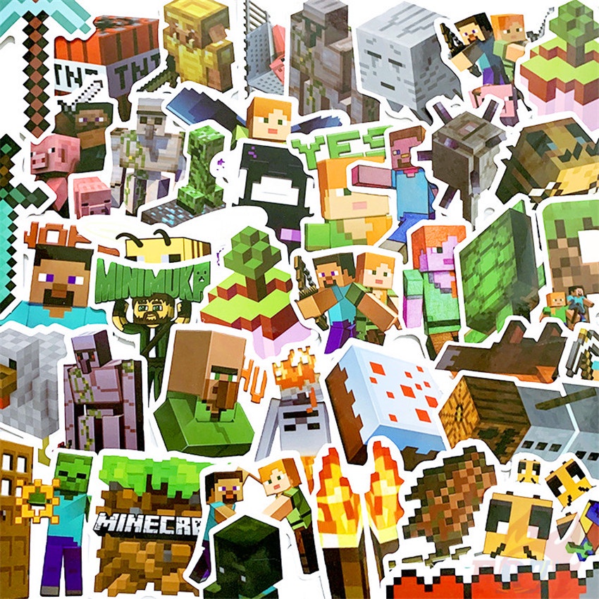 ❉ Minecraft 我的世界 款式7 遊戲 防水塗鴉貼紙 ❉ 50張入 潮流個性摩托車機車電腦行李箱吉他塗鴉貼紙