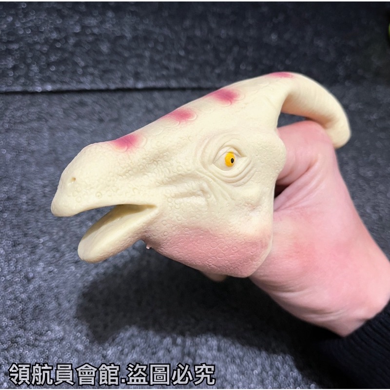 【領航員會館】日本正版 咬咬恐龍手指套 扭蛋 KaroKaro 副櫛龍 侏儸紀 暴龍 霸王龍酷斯拉 公仔 玩具 白色