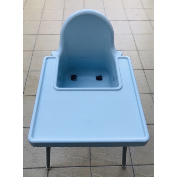 IKEA兒童餐椅/ANTILOP餐椅/附桌面、安全帶 淡藍色 高腳椅附托盤/寶寶餐椅/幼兒餐椅/兒童吃飯椅