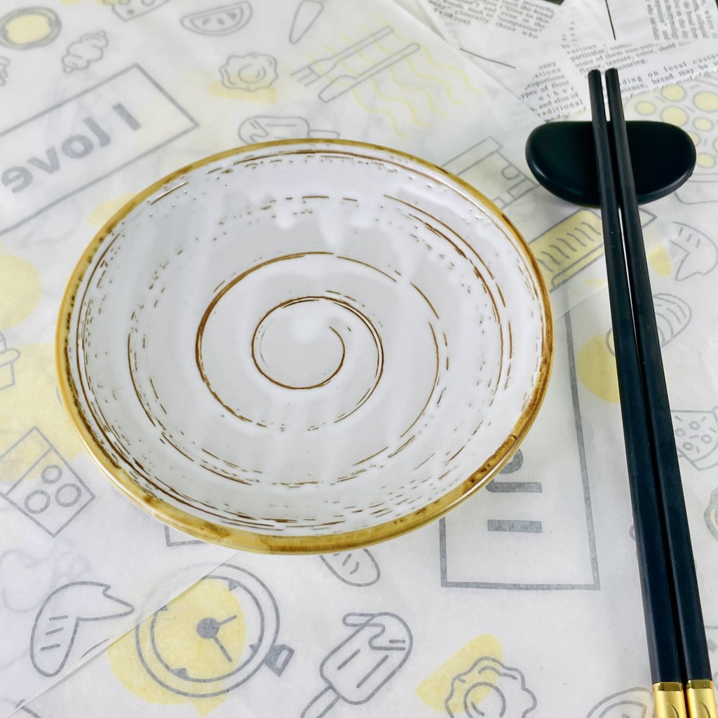 環紋棕彩日式盤 日式碗盤 日式餐盤 點心盤 蛋糕盤 小菜盤 前菜盤 壽司盤 甜點盤 圓盤 碗盤 餐盤 菜盤 器皿 餐具