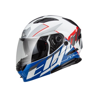 【SOL Helmets】SM-5可掀式安全帽 (裂變_白/藍紅) ｜ SOL安全帽官方商城