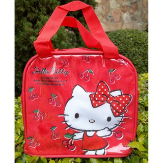 卡漫城 - Hello Kitty 便當袋 紅 ㊣版 手提袋 拉鍊式 餐袋 保溫袋 保冷袋 方型 造型 保冰袋 飲料袋