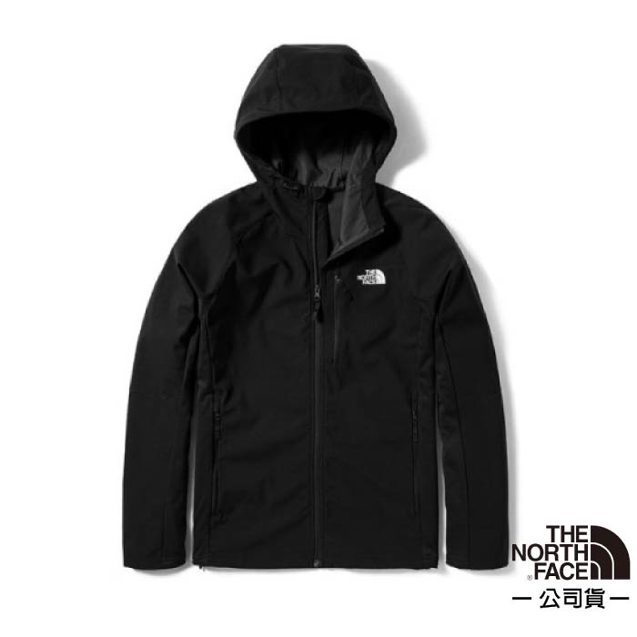 【美國 The North Face】男款 WindWall 防風可調節連帽外套 柔軟抓絨面料 黑 4R2B-JK3