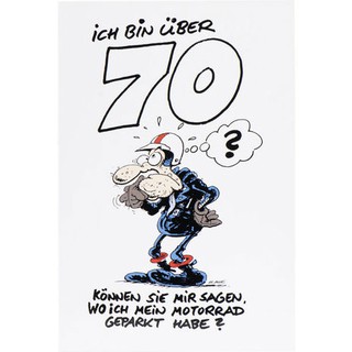 【德國Louis】MOTOmania騎士賀卡 德國幽默漫畫70歲主題生日卡祝福卡折疊卡片聖誕卡耶誕卡編號10014623
