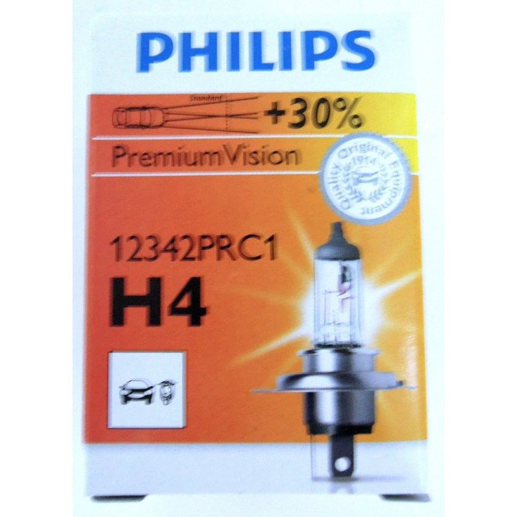 《南瓜閣》PHILIPS Premium 超值型+30%亮度 飛利浦 H4 12V 60/55W