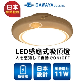 日本SAWAYA LED感應式吸頂燈_黃光