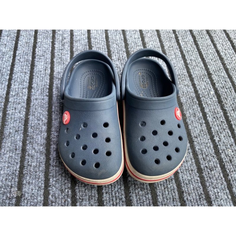 Crocs 布希鞋 男童 兩用 拖鞋 涼鞋 藍色 透氣 海灘 9號鞋 二手 正櫃購入