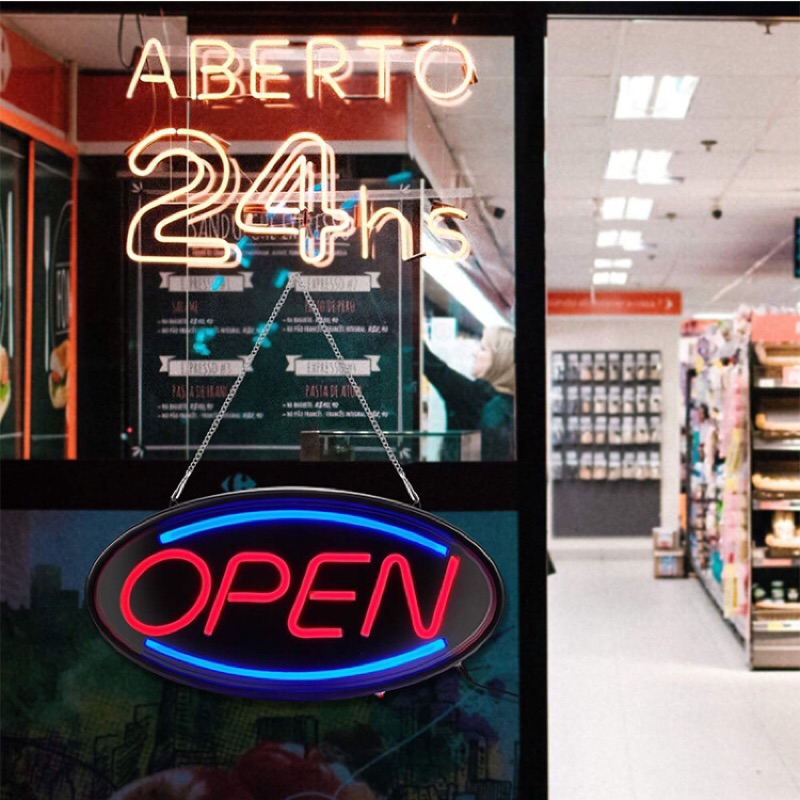 吸引客流led Open營業牌open營業中open燈掛牌歡迎光臨指示牌吊牌招牌門牌led燈牌110v 蝦皮購物
