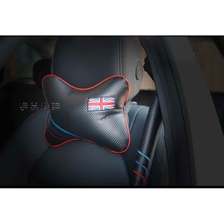 【逸品汽車百貨】車用 高檔 碳纖維英國旗 米字旗 頭枕 頸枕 骨頭枕 透氣 一對裝 卡夢