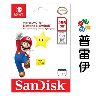 【NS】【周邊】Sandisk micro SD 256G記憶卡《瑪利歐超級星星款》【普雷伊】