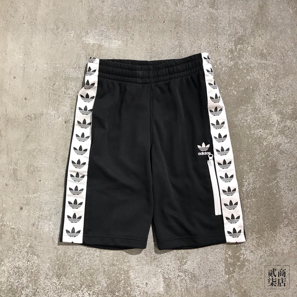 (貳柒商店) adidas Originals Shorts Trefoil 男 黑色 三葉草 串標 短褲 DX4230