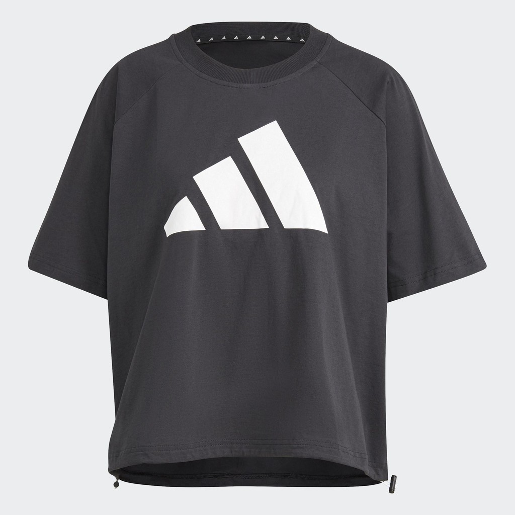 Adidas W ST LOGO TEE 女款黑色休閒短袖上衣-NO.GL9477