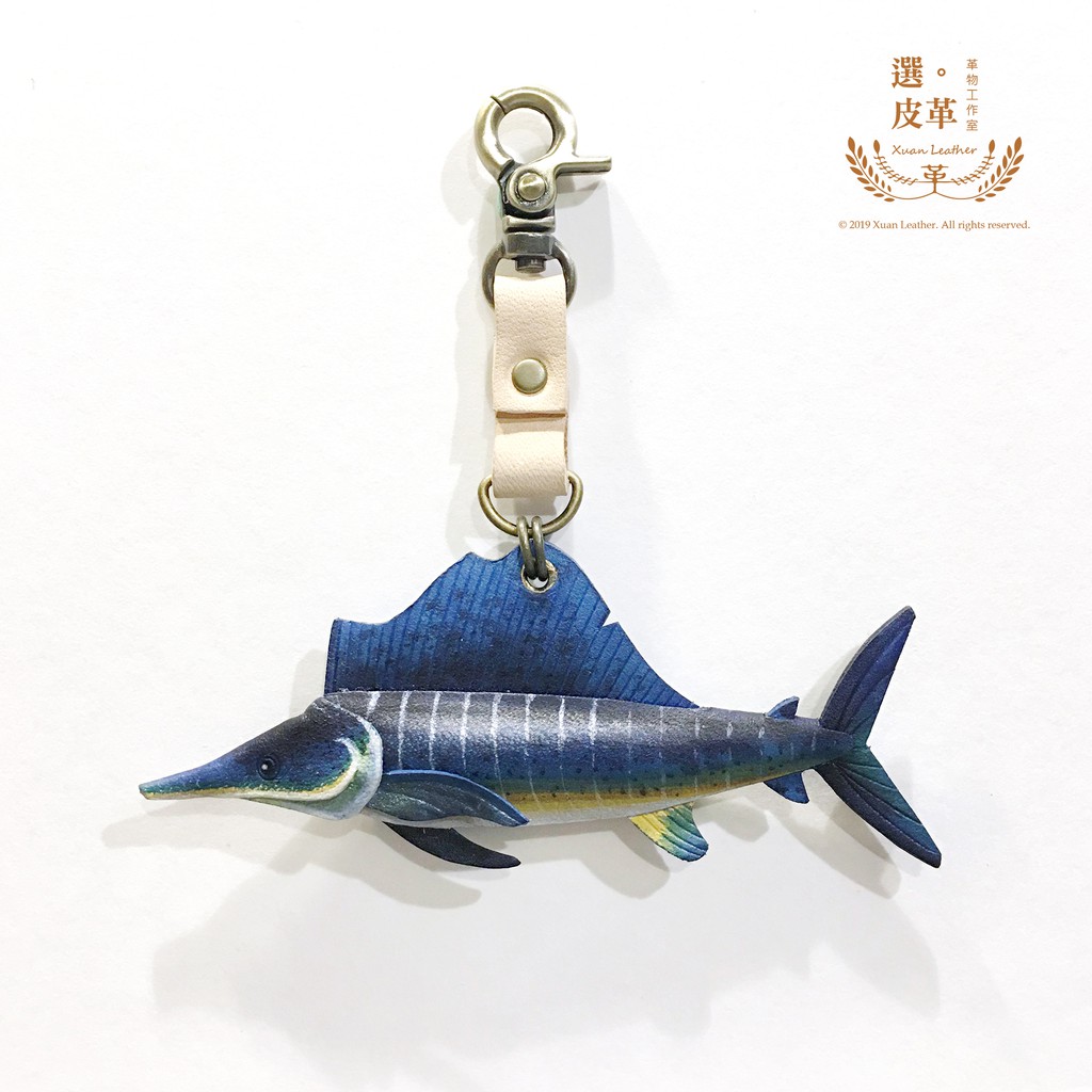 Xuan Leather 原創動物系列雨傘旗魚破雨傘平鰭旗魚芭蕉旗魚立體吊飾皮件皮雕皮革 蝦皮購物