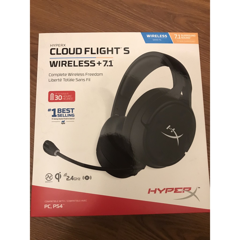 HyperX Cloud Flight S 無線遊戲耳機/無線/QI充電/耳麥/9.9新僅試戴