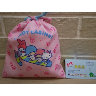 婕的店日本精品~日本帶回~Sanrio粉紅美樂蒂雙子星Kitty縮口袋