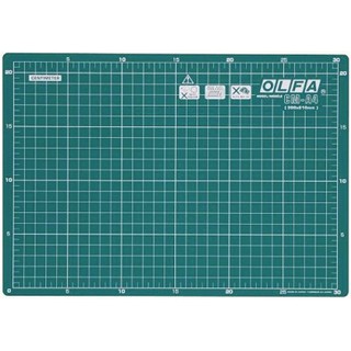 +富福里+OLFA 日本 A4 切割墊 CM-A4 225×320×2mm厚 三層 表面印公制與英制 雙面綠