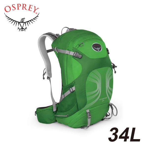 【OSPREY 美國 Stratos 34L 男款 綠M/L 登山背包】Stratos 34/登山包/登山/露/悠遊山水