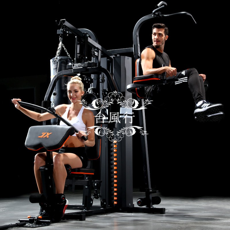 【專業健身器材】熱賣款 免運 發票 現貨速發 JX綜合訓練器 家用三人站 多功能大型力量組合 運動器械套裝健身器材