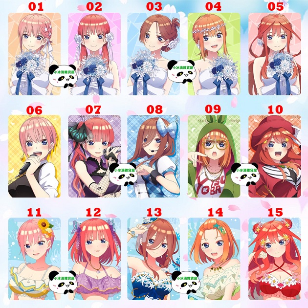 悠遊卡貼 五等分的新娘 中野一花 中野二乃 中野三玖 中野四葉 中野五月 五等分的花嫁