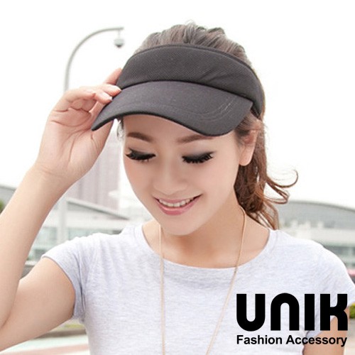 【現貨】UNIK 純色運動風空頂遮陽帽(黑)