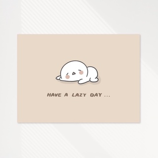 現貨 / 插畫明信片 Have a lazy day 可愛卡片