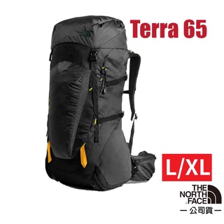 【美國 The North Face】加大專業網狀透氣減震登山健行揹包 TERRA 65L/人體工學背負 黑 3GA5